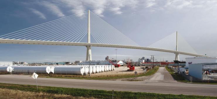 New Harbor Bridge - artist's impression of the completed cable-stayed structure