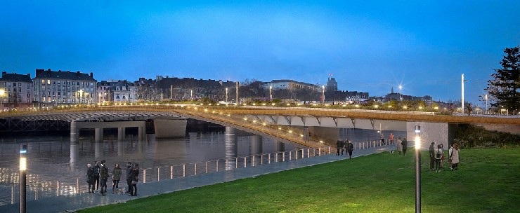 Design for the Anne-de-Bretagne Bridge in Nantes, France