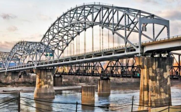 existing Buck O'Neill Bridge - triple arch bridge