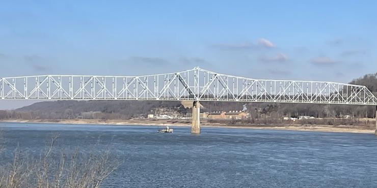 The existing Route 51 bridge over the Mississippi River