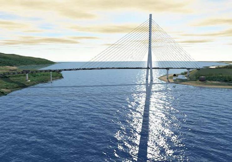 How a bridge over the Corran Narrows might look