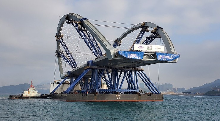 Cross Bay Link - double-arch steel bridge