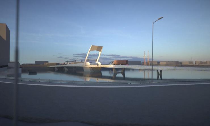 Dublin Port - a lifting bridge will be built as part of the new access road