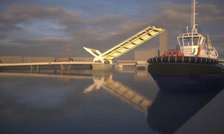 Dublin Port - a lifting bridge will be built as part of the new access road
