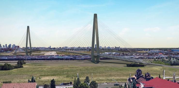 Edmonton LRT cable-stayed bridge