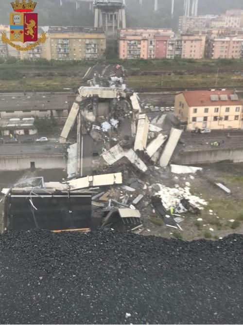 Genoa collapse - photo by Italian police