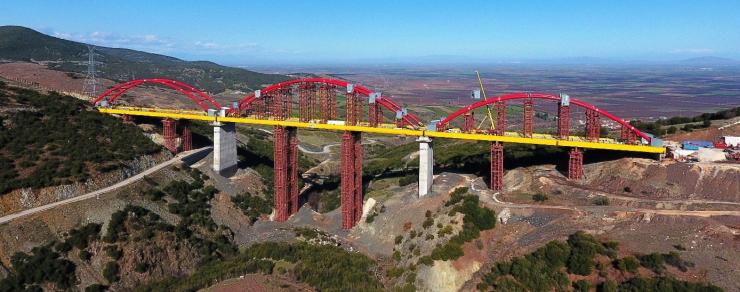 Greek high-speed railway - one of the bridges to be monitored by Osmos