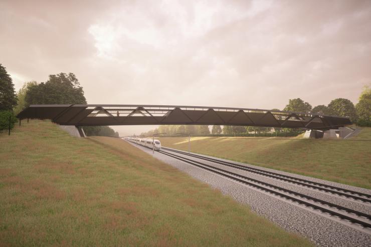 HS2 rural footbridge design - from below