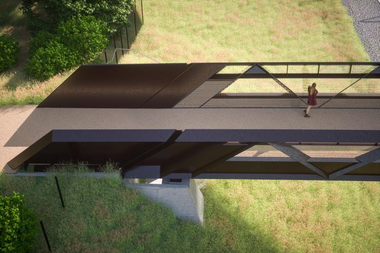 HS2 rural footbridge design - abutment