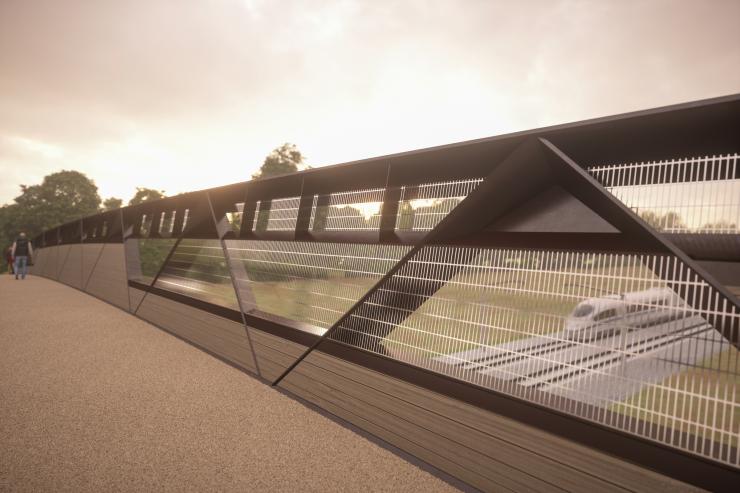 HS2 rural footbridge design - from deck