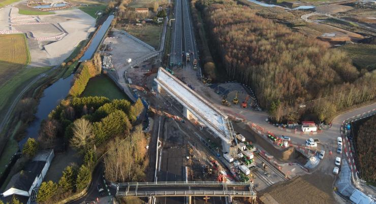 The bridge was slid into place over the motorway