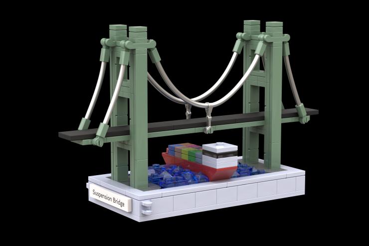 MOCingbird's proposes a set of Lego bridges including a suspension bridge