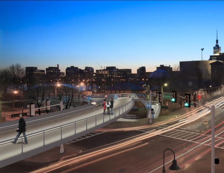 Leverett Circle footbridge