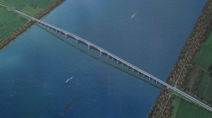 Artist's impression of a 1.761km-long bridge over the Mekong River
