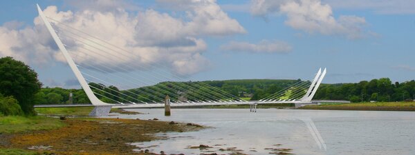 CGI design proposal for Narrow Water Bridge between Northern Ireland and the Republic of Ireland.