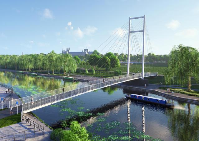 the future River Nene Pedestrian Bridge - WSP