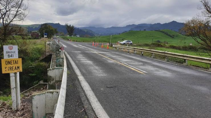 The bridge over Onetai Stream in New Zealand will be replaced with a timber structure