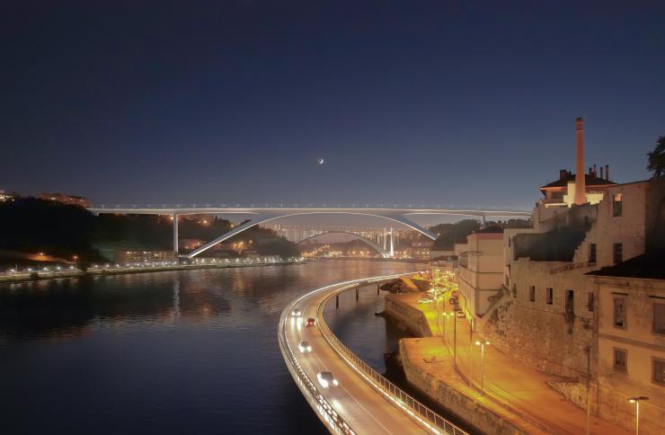 Winning entry in the design competition for a new bridge over the River Douro