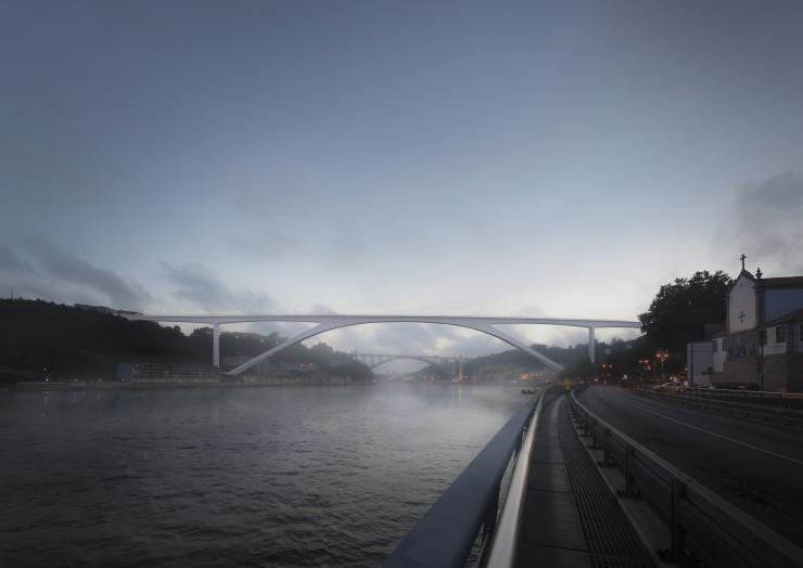 Winning entry in the design competition for a new bridge over the River Douro