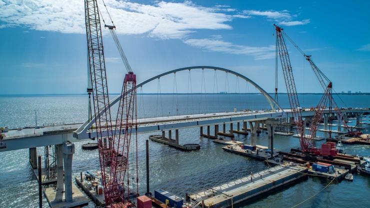 First arch installed for new Pensacola Bay Bridge - Bridge Design ...