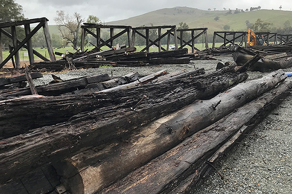 timber salvaged from Prince Alfred Bridge