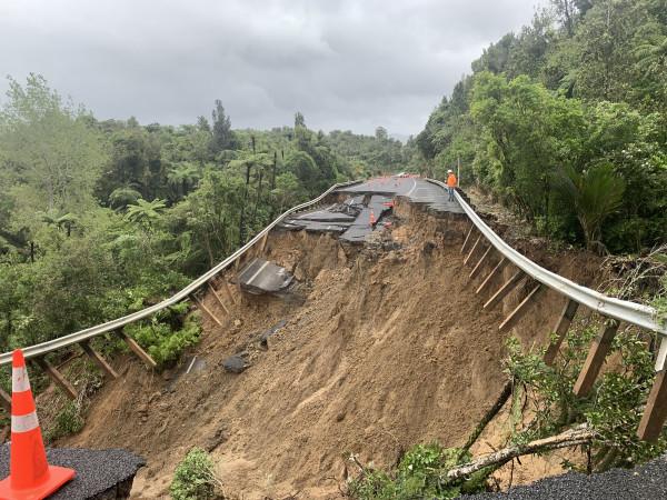 Storms caused severe damage to State Highway 25A