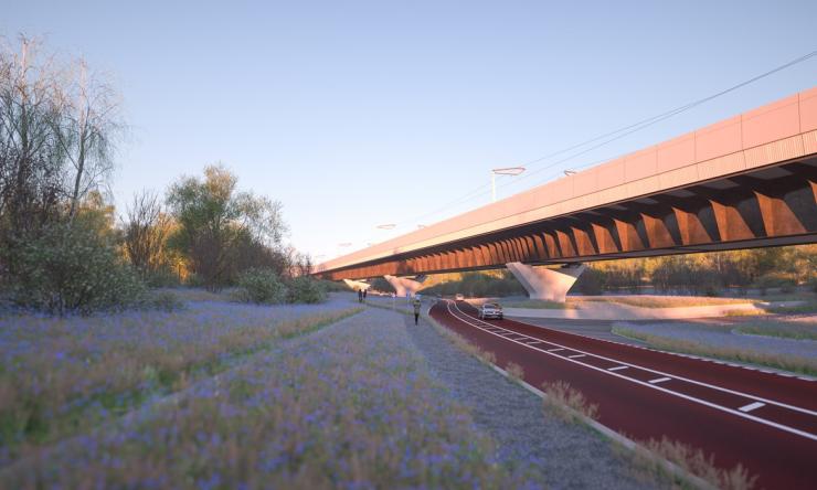 The 345m-long Small Dean Viaduct will feature weathering steel