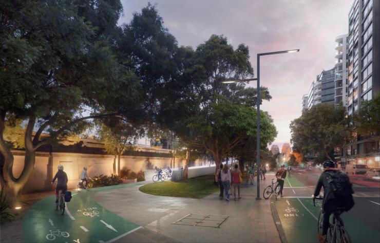 Aspect Studio's winning design for the cycleway link to Sydney Harbour Bridge