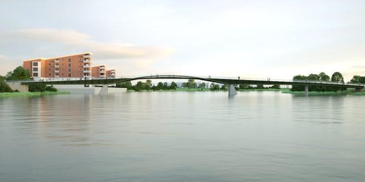 Proposed River Taff pedestrian and cycle bridge 