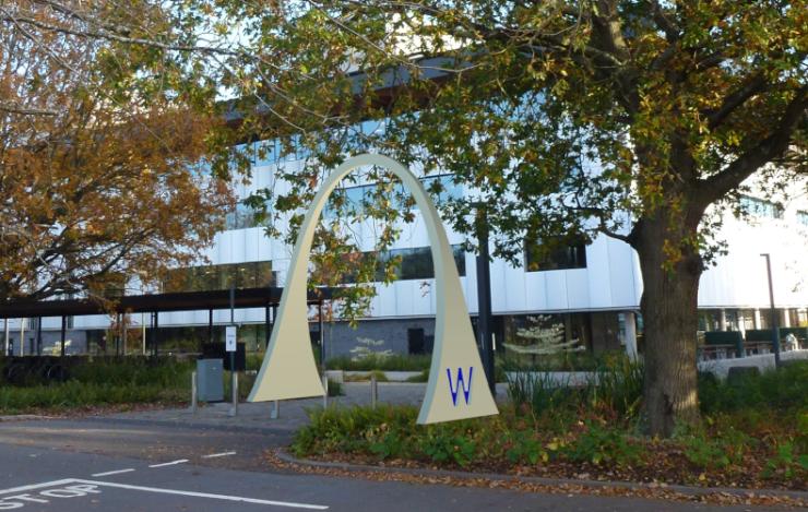 A mock-up of a constant stress arch on the University of Warwick campus Credit: University of Warwick