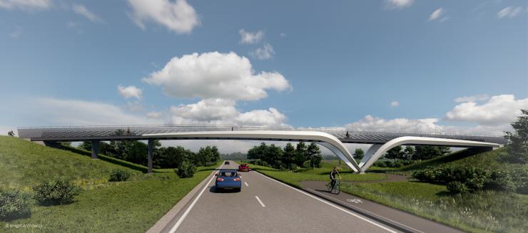 bridge over the A10 at Waterbeach Barracks