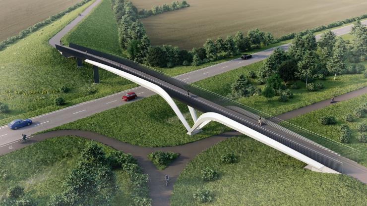 bridge over the A10 at Waterbeach Barracks