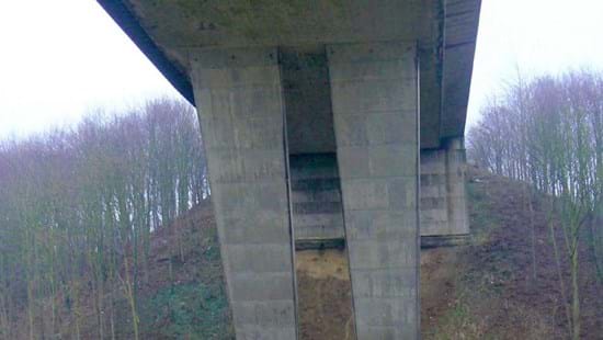 View of the underside of the A1 Wentbridge Viaduct 