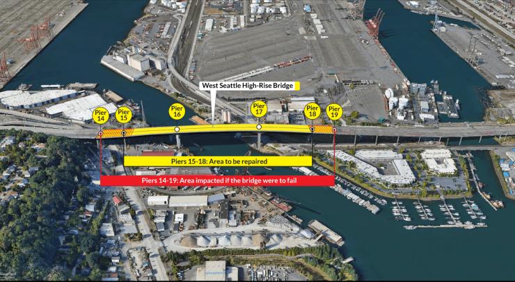 West Seattle High Level Bridge impact area